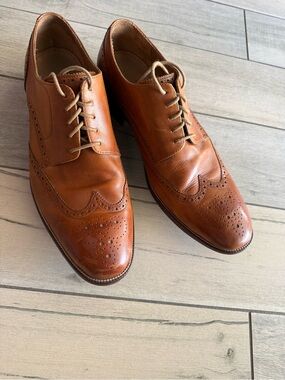 Cole Haan Men's Tan Wingtip Brogue Oxfords
